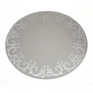 12 Inch Round Patterned Mirror Patterned Round Mirror