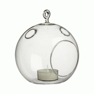 5 in by 6 in Round Hanging Terrarium Round Glass Terrariums
