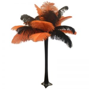 Black & Orange Ostrich Feather Centerpiece